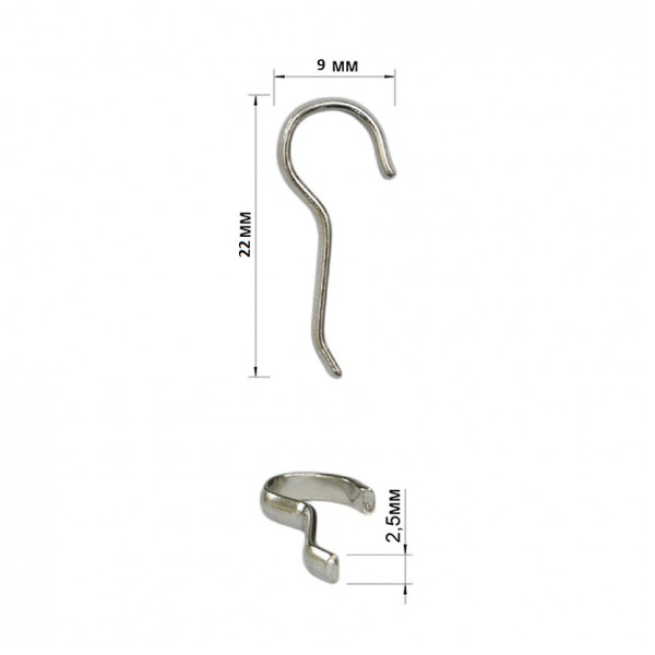 Язычок для пряжки пластик, металлический,  2,5см, цвет никель